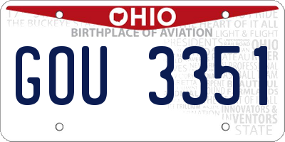 OH license plate GOU3351