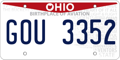 OH license plate GOU3352