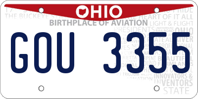 OH license plate GOU3355