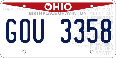 OH license plate GOU3358