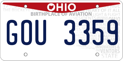 OH license plate GOU3359