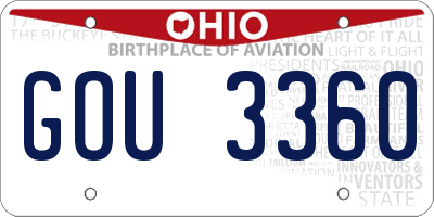OH license plate GOU3360