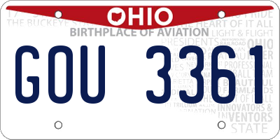 OH license plate GOU3361