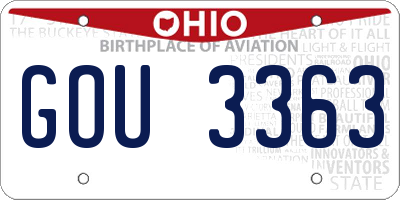 OH license plate GOU3363