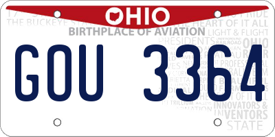 OH license plate GOU3364