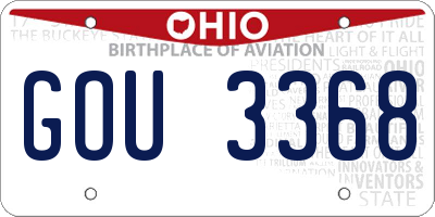 OH license plate GOU3368