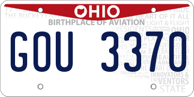 OH license plate GOU3370