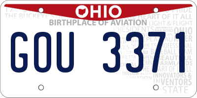 OH license plate GOU3371