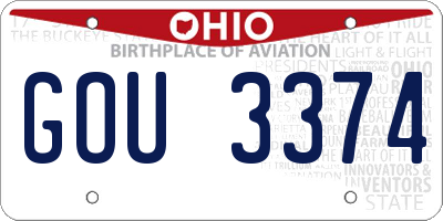 OH license plate GOU3374