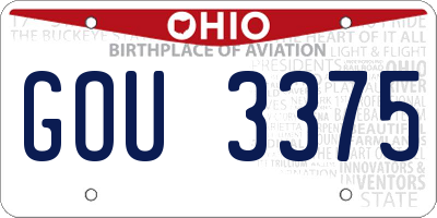 OH license plate GOU3375
