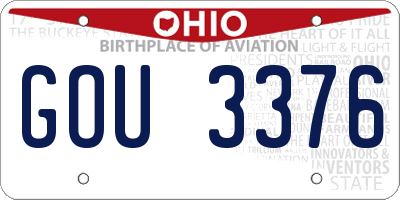OH license plate GOU3376