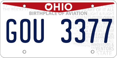 OH license plate GOU3377