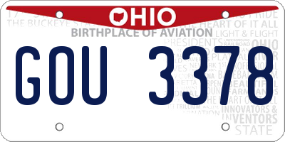 OH license plate GOU3378