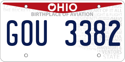 OH license plate GOU3382