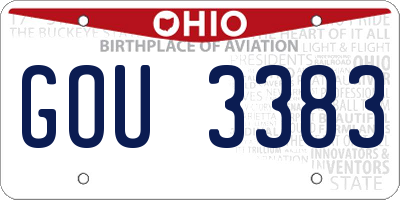 OH license plate GOU3383