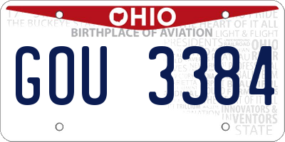 OH license plate GOU3384