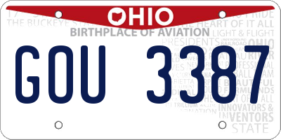 OH license plate GOU3387