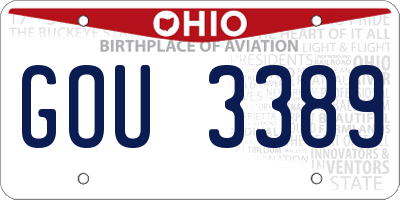 OH license plate GOU3389