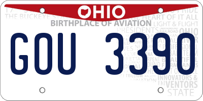 OH license plate GOU3390