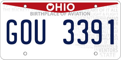 OH license plate GOU3391