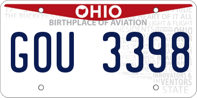 OH license plate GOU3398