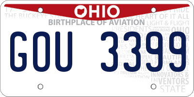 OH license plate GOU3399