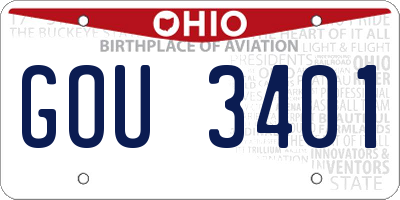 OH license plate GOU3401