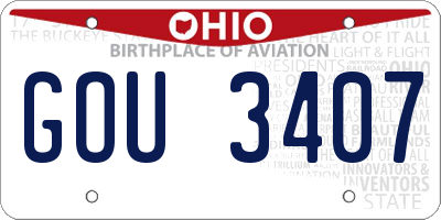 OH license plate GOU3407