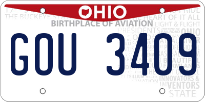 OH license plate GOU3409