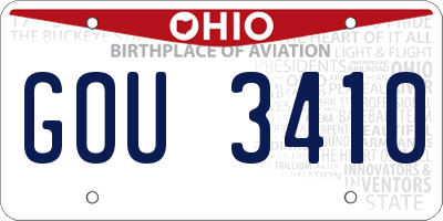 OH license plate GOU3410