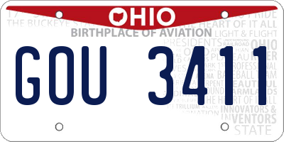OH license plate GOU3411
