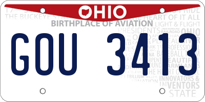 OH license plate GOU3413