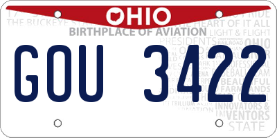 OH license plate GOU3422