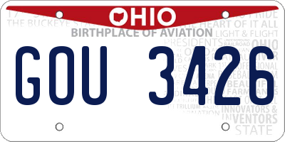 OH license plate GOU3426