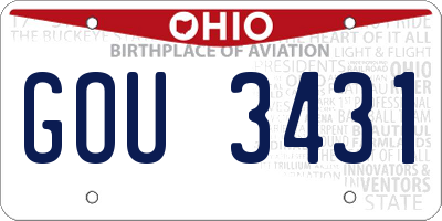 OH license plate GOU3431