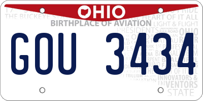 OH license plate GOU3434