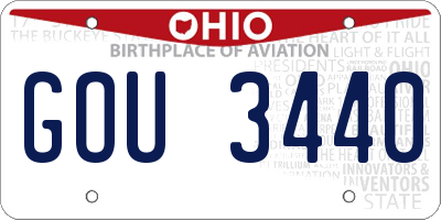 OH license plate GOU3440