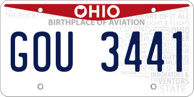 OH license plate GOU3441
