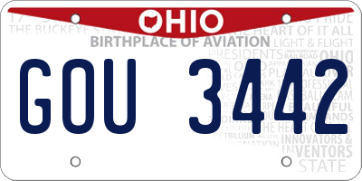 OH license plate GOU3442