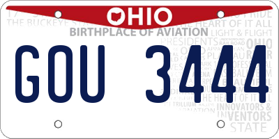 OH license plate GOU3444