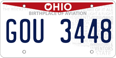 OH license plate GOU3448