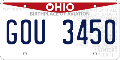 OH license plate GOU3450