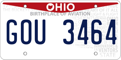 OH license plate GOU3464