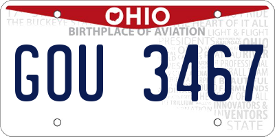 OH license plate GOU3467