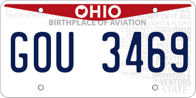 OH license plate GOU3469