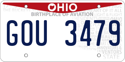 OH license plate GOU3479