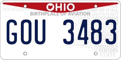 OH license plate GOU3483