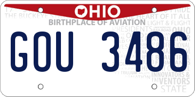 OH license plate GOU3486