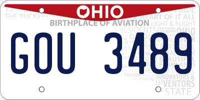 OH license plate GOU3489