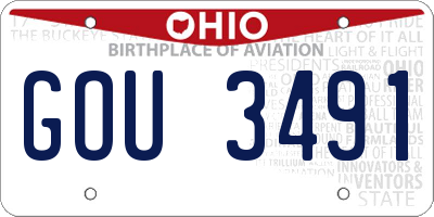 OH license plate GOU3491